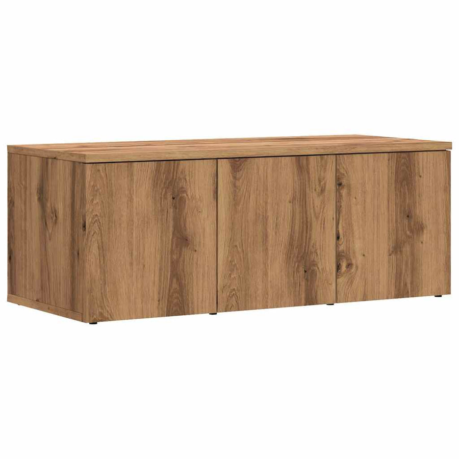 Tv-meubel 80x34x30 cm bewerkt hout artisanaal eikenkleur