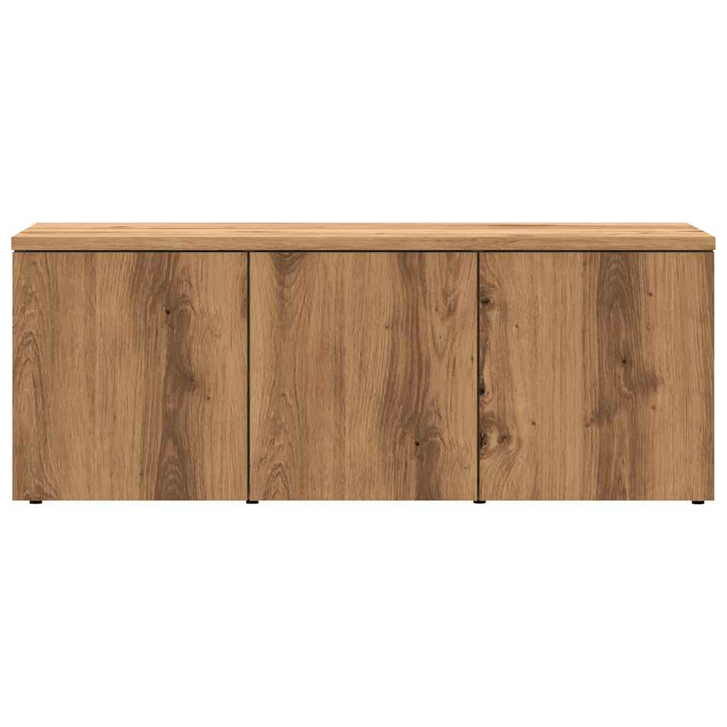 Tv-meubel 80x34x30 cm bewerkt hout artisanaal eikenkleur