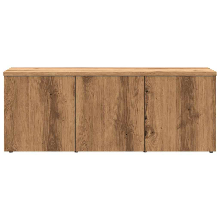 Tv-meubel 80x34x30 cm bewerkt hout artisanaal eikenkleur