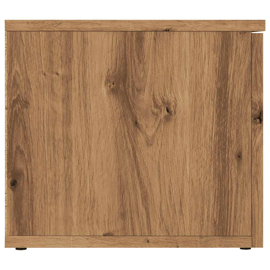 Tv-meubel 80x34x30 cm bewerkt hout artisanaal eikenkleur