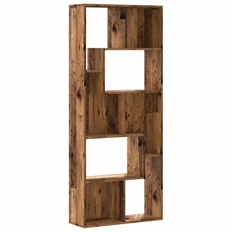 Boekenkast 67x24x161 cm bewerkt hout oud houtkleurig