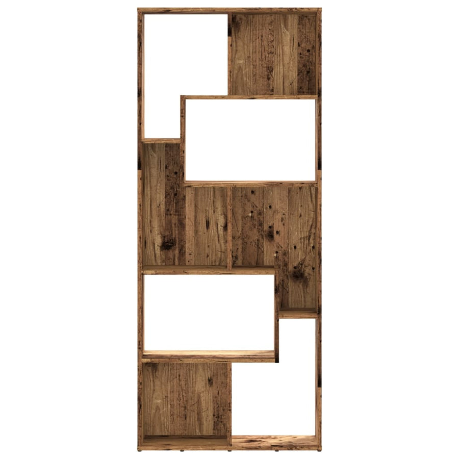 Boekenkast 67x24x161 cm bewerkt hout oud houtkleurig