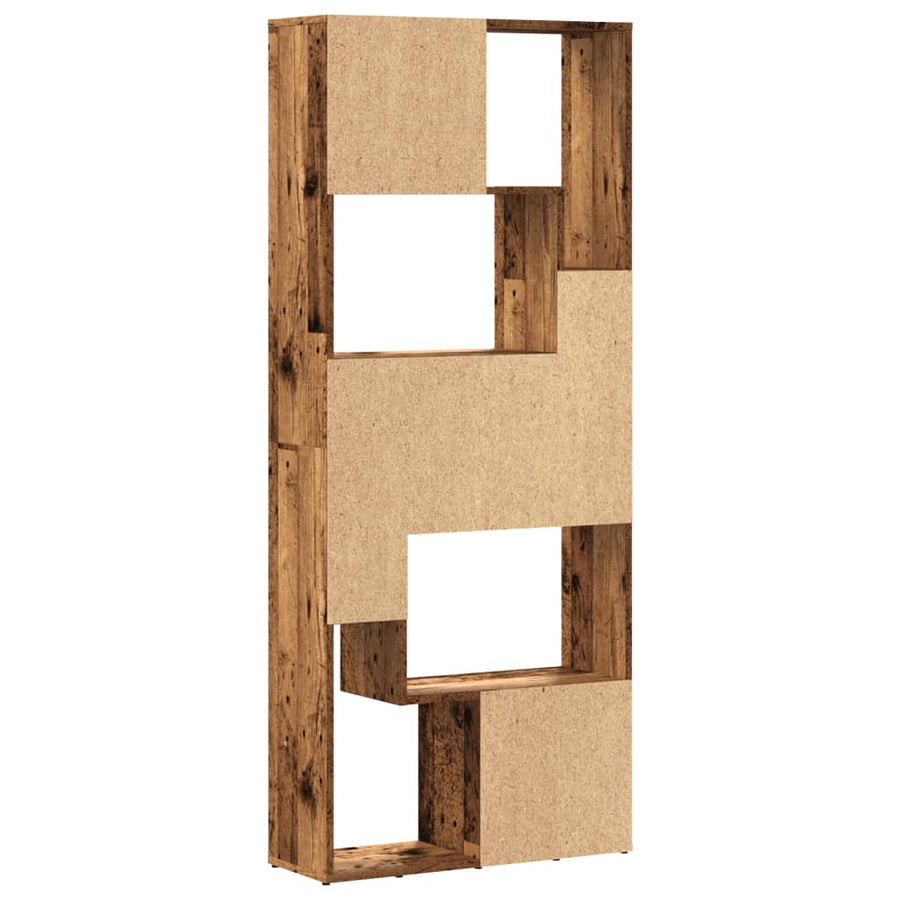 Boekenkast 67x24x161 cm bewerkt hout oud houtkleurig