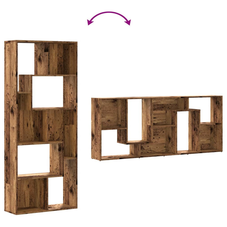 Boekenkast 67x24x161 cm bewerkt hout oud houtkleurig