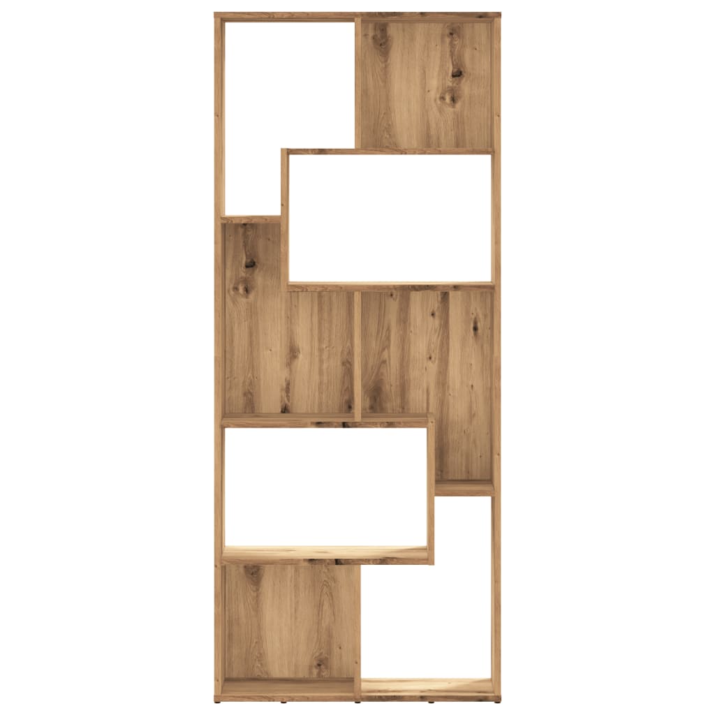 Boekenkast 67x24x161 cm bewerkt hout artisanaal eikenkleurig