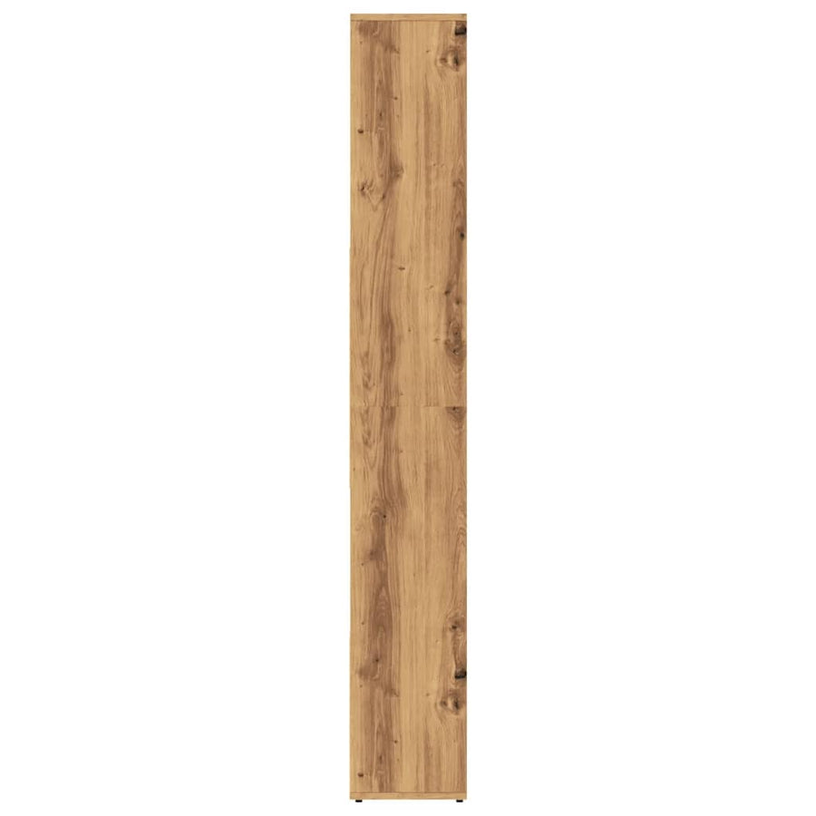 Boekenkast 67x24x161 cm bewerkt hout artisanaal eikenkleurig