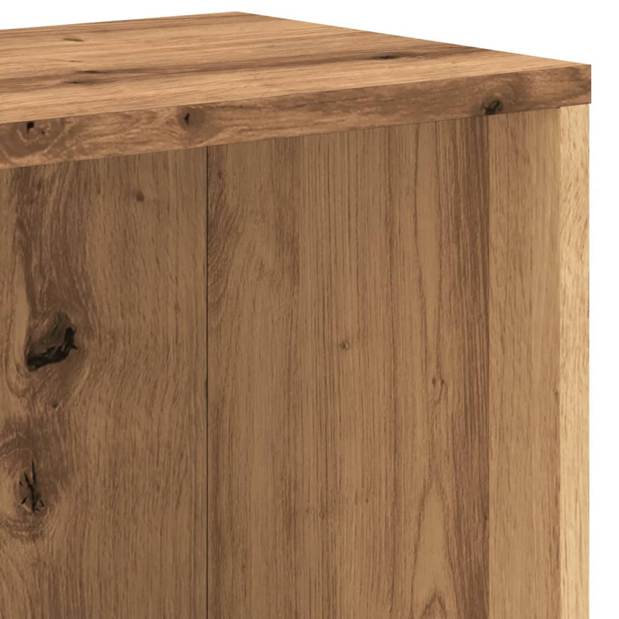 Boekenkast 67x24x161 cm bewerkt hout artisanaal eikenkleurig