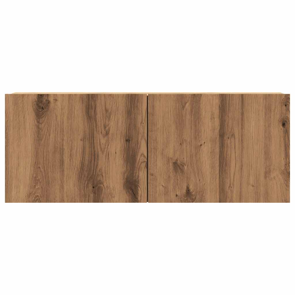 Tv-wandmeubel 80x30x30 cm bewerkt hout artisanaal eikenkleurig