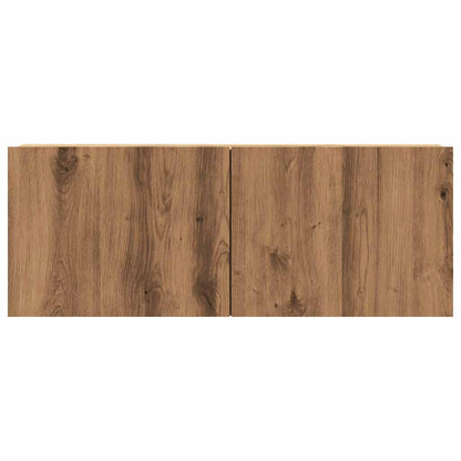 Tv-wandmeubel 80x30x30 cm bewerkt hout artisanaal eikenkleurig