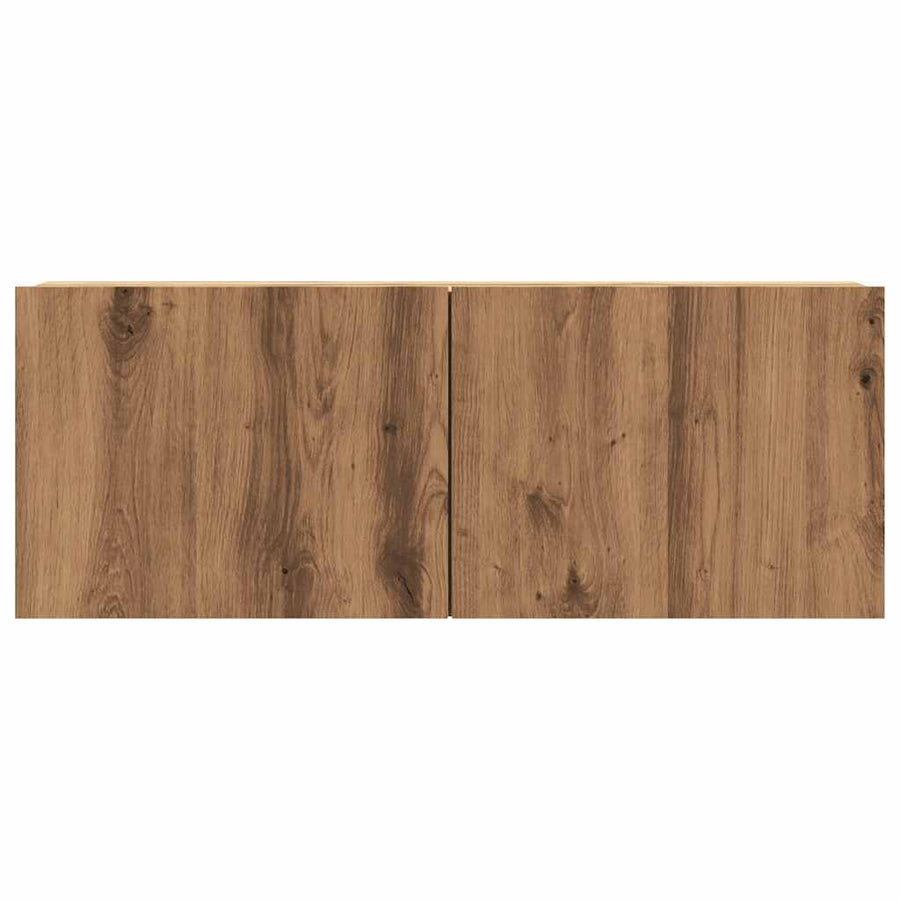 Tv-wandmeubel 80x30x30 cm bewerkt hout artisanaal eikenkleurig