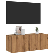Tv-wandmeubel 80x30x30 cm bewerkt hout artisanaal eikenkleurig