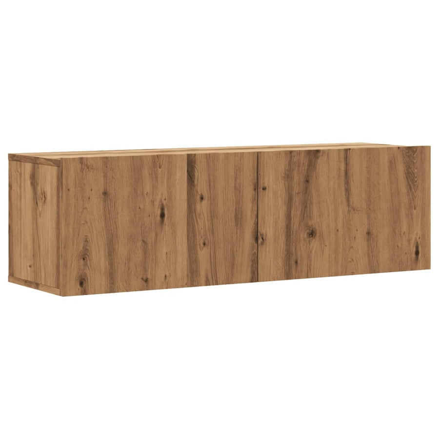 Tv-wandmeubel 100x30x30 cm bewerkt hout artisanaal eikenkleurig