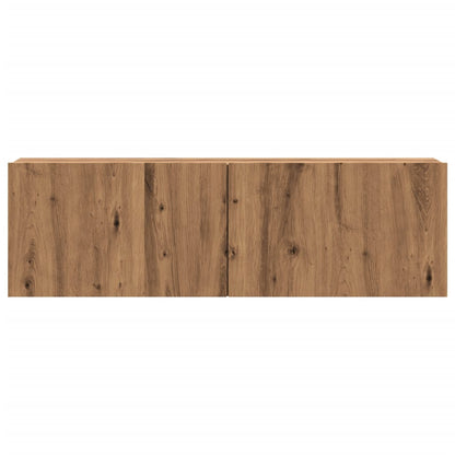 Tv-wandmeubel 100x30x30 cm bewerkt hout artisanaal eikenkleurig