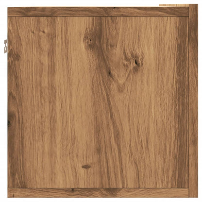 Tv-wandmeubel 100x30x30 cm bewerkt hout artisanaal eikenkleurig