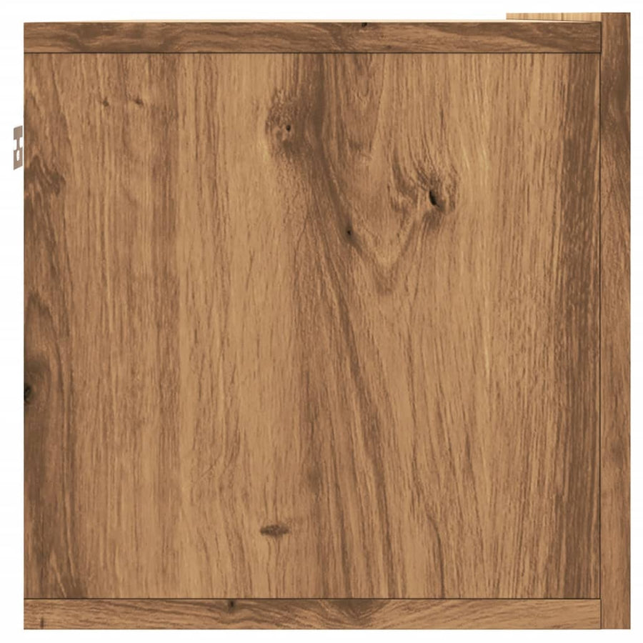 Tv-wandmeubel 100x30x30 cm bewerkt hout artisanaal eikenkleurig
