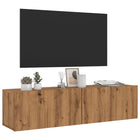Tv-wandmeubel 120x30x30 cm bewerkt hout eikenkleurig