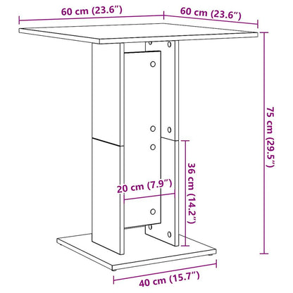 Bistrotafel 60x60x75 cm bewerkt hout oud houtkleurig