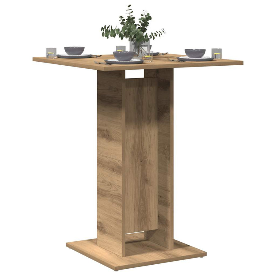Bistrotafel 60x60x75 cm spaanplaat artisanaal eikenkleurig