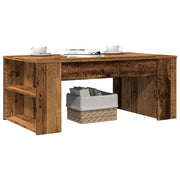 Salontafel 102x55x42 cm bewerkt hout oud houtkleur