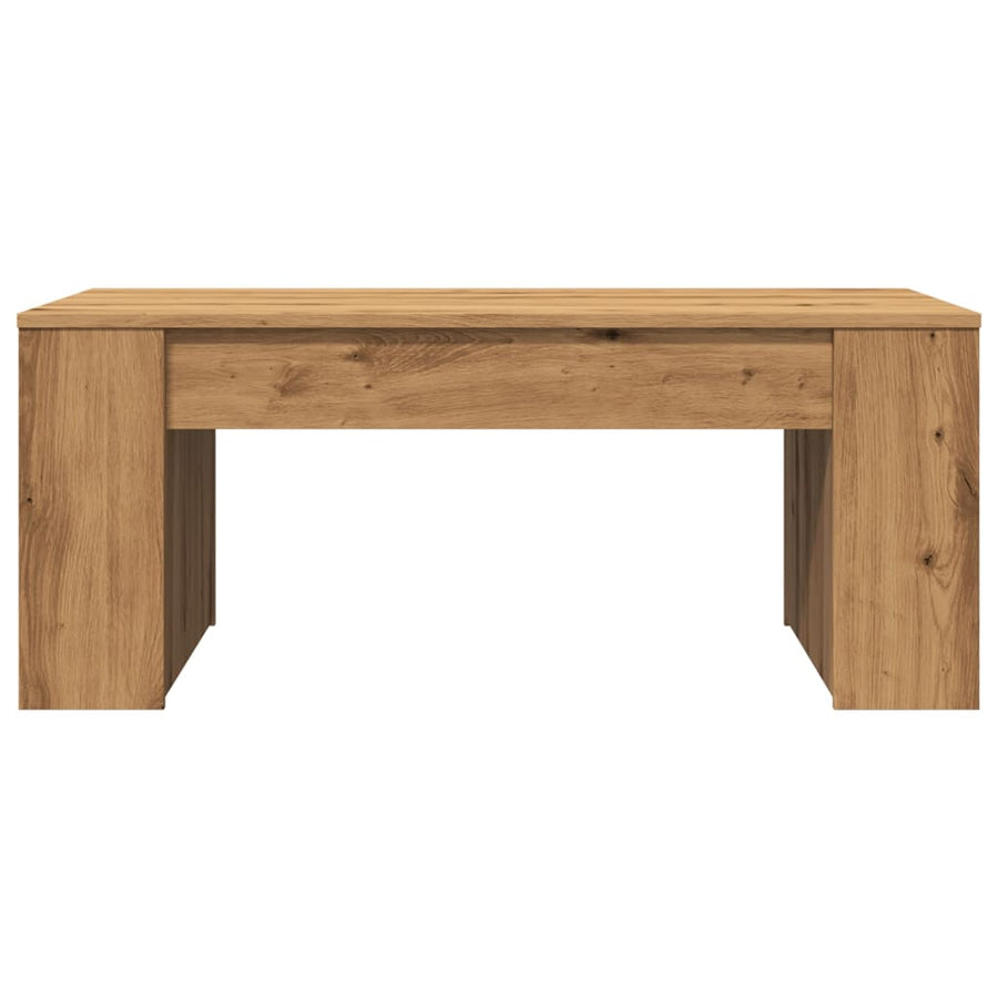 Salontafel 102x55x42 cm bewerkt hout artisanaal eikenkleur