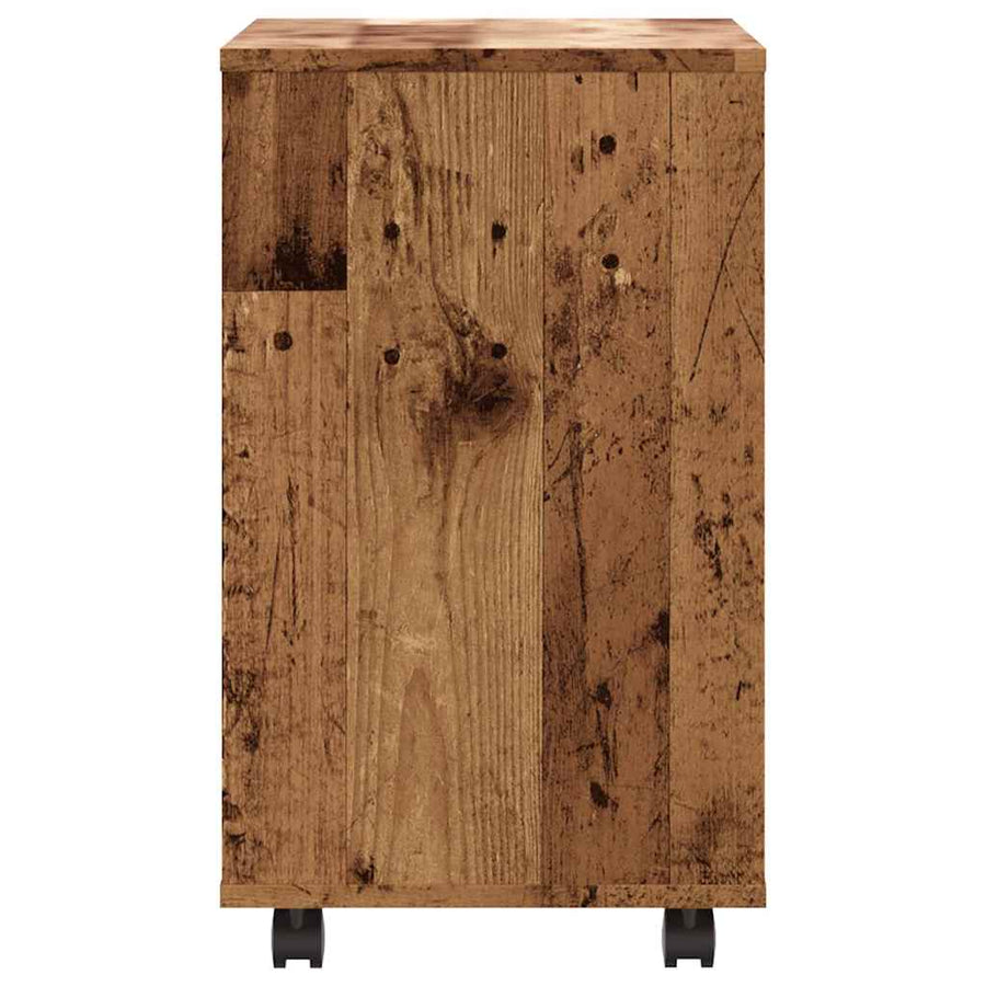 Bijzettafel 70x35x55 cm bewerkt hout oud houtkleurig