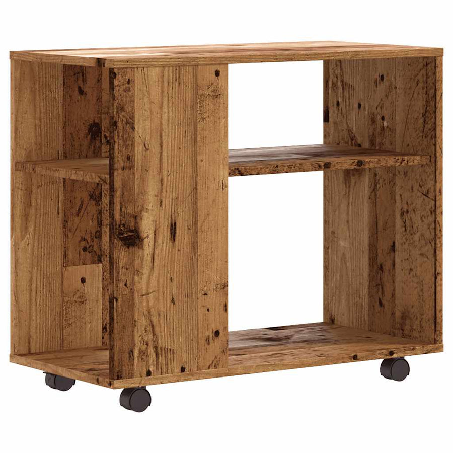 Bijzettafel 70x35x55 cm bewerkt hout oud houtkleurig