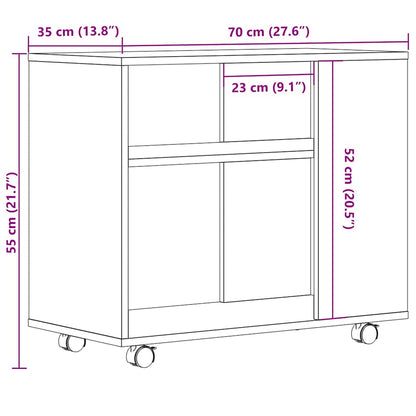 Bijzettafel 70x35x55 cm bewerkt hout oud houtkleurig