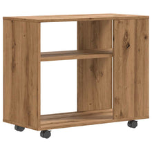 Bijzettafel 70x35x55 cm bewerkt hout artisanaal eikenkleurig