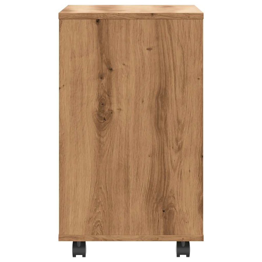 Bijzettafel 70x35x55 cm bewerkt hout artisanaal eikenkleurig