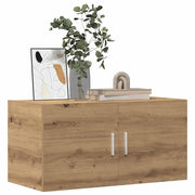 Wandkast 80x39x40 cm bewerkt hout eikenkleurig