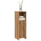 Badkamerkast 30x30x95 cm bewerkt hout eikenkleur