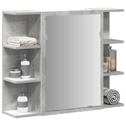 Bathroom mirror cabinet 80x20.5x64 cm engineered wood concrete grey