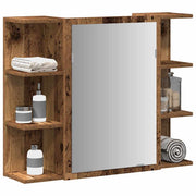 Bathroom Mirror Cabinet 80x20.5x64 cm Engineered Wood Old Wood-colored