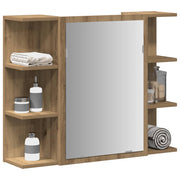 Bathroom Mirror Cabinet 80x20.5x64 cm Engineered Wood Artisan Oak