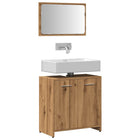 Badkamerkast met spiegel 60x33x61 cm bewerkt hout eikenkleurig