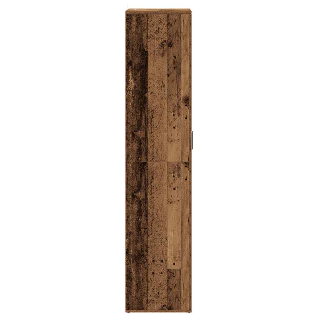 Schoenenkast 80x39x178 cm bewerkt hout oud houtkleurig