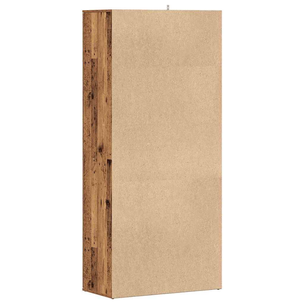 Schoenenkast 80x39x178 cm bewerkt hout oud houtkleurig