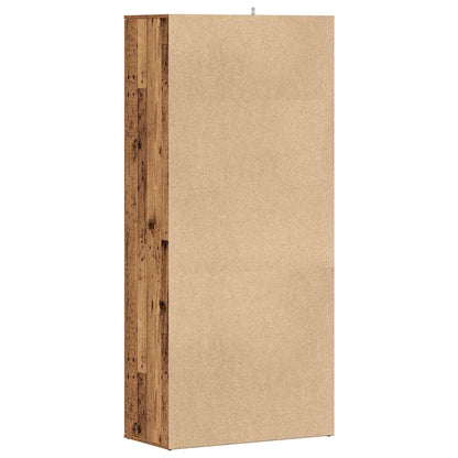 Schoenenkast 80x39x178 cm bewerkt hout oud houtkleurig