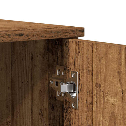 Schoenenkast 80x39x178 cm bewerkt hout oud houtkleurig