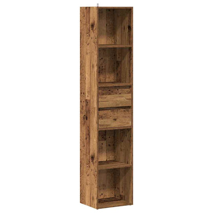 Boekenkast 36x30x171 cm bewerkt hout oud houtkleurig