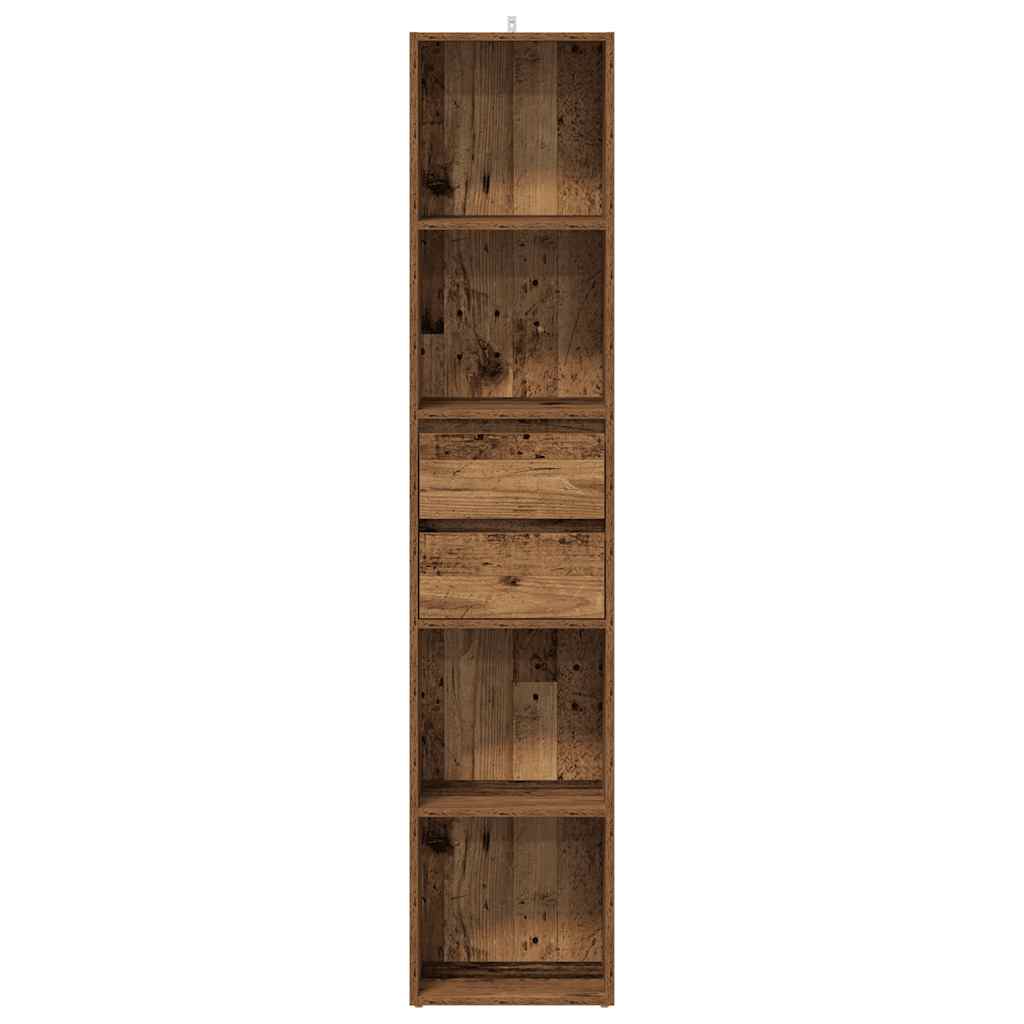 Boekenkast 36x30x171 cm bewerkt hout oud houtkleurig