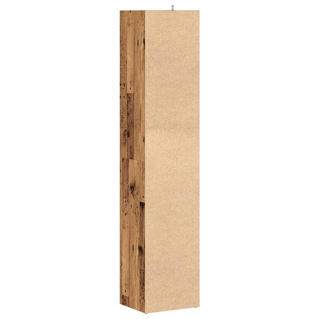 Boekenkast 36x30x171 cm bewerkt hout oud houtkleurig