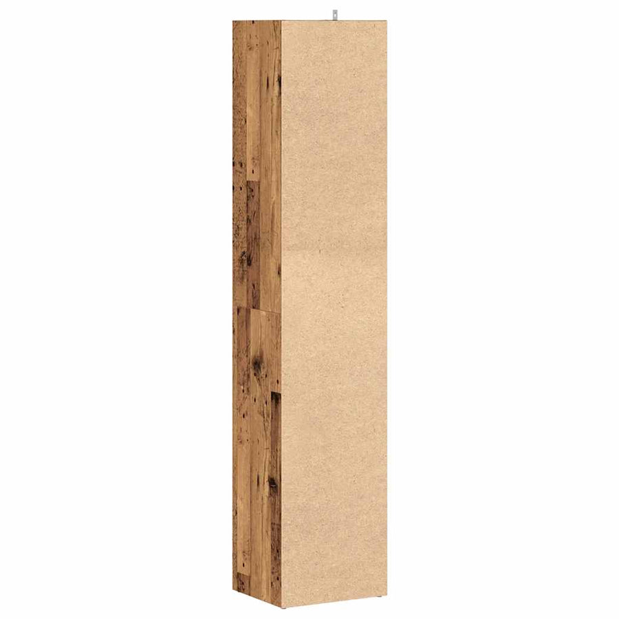 Boekenkast 36x30x171 cm bewerkt hout oud houtkleurig