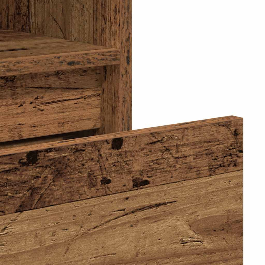 Boekenkast 36x30x171 cm bewerkt hout oud houtkleurig