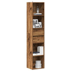 Boekenkast 36x30x171 cm bewerkt hout oud houtkleurig