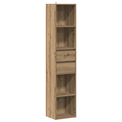Boekenkast 36x30x171 cm bewerkt hout artisanaal eikenkleur
