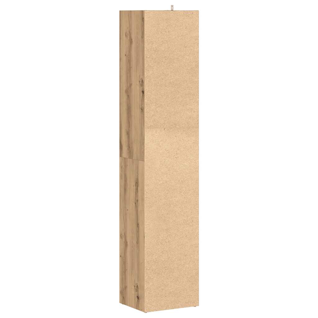 Boekenkast 36x30x171 cm bewerkt hout artisanaal eikenkleur