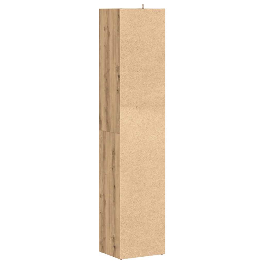 Boekenkast 36x30x171 cm bewerkt hout artisanaal eikenkleur
