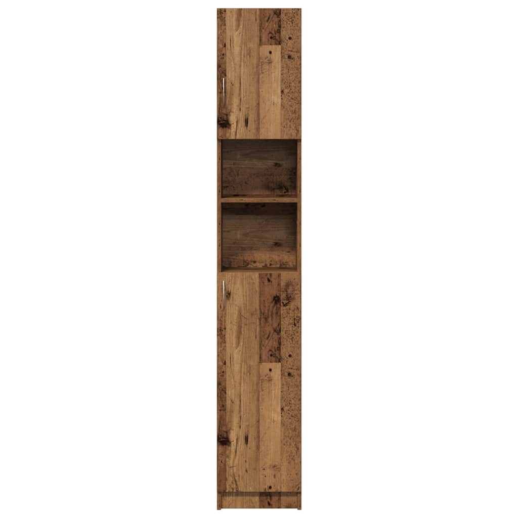 Badkamerkast 32x25,5x190 cm bewerkt hout oud houtkleurig
