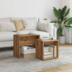 Tafeltjesset 2-delig bewerkt hout eikenkleurig 48x30x45 cm